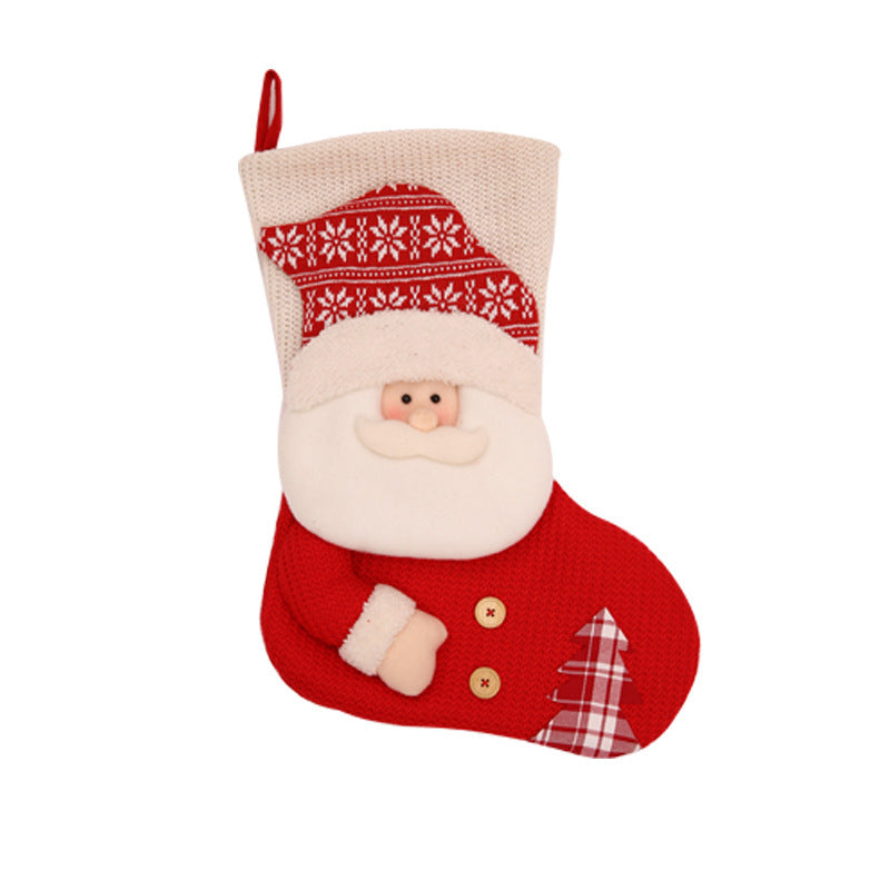 Knitted Christmas Stocking (Large) | Fireplace Decor Gift Bag