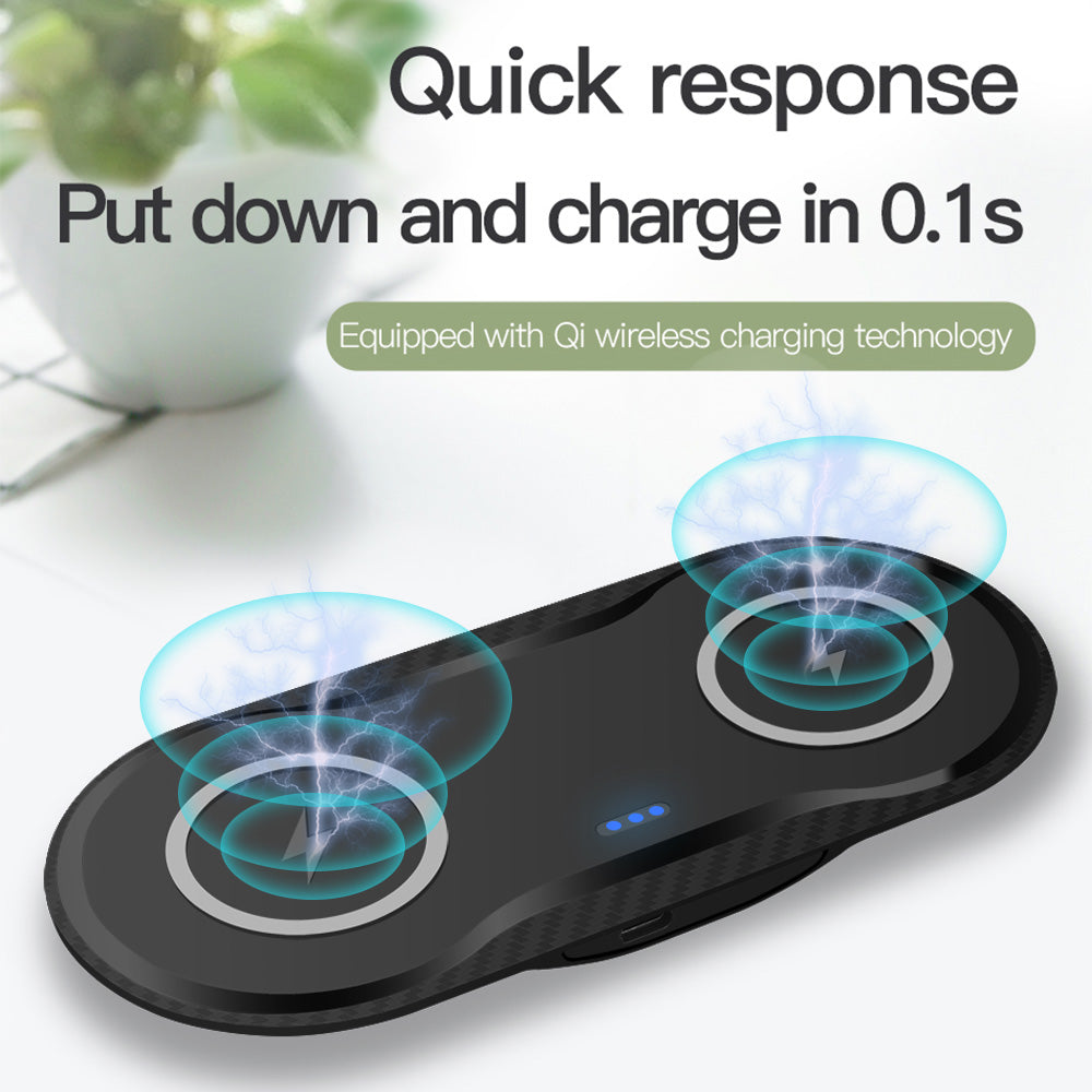 Wireless Dual Mobile Phone Charger – 10W Fast Charging Pad (Qi Compatible) Secondary image