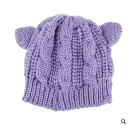 Handmade Knitted Cat Ear Beanie – Winter Warm Unisex Knit Cap