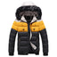 Men’s Spliced Down Jacket | Warm Winter Puffer with Color-Block Panels