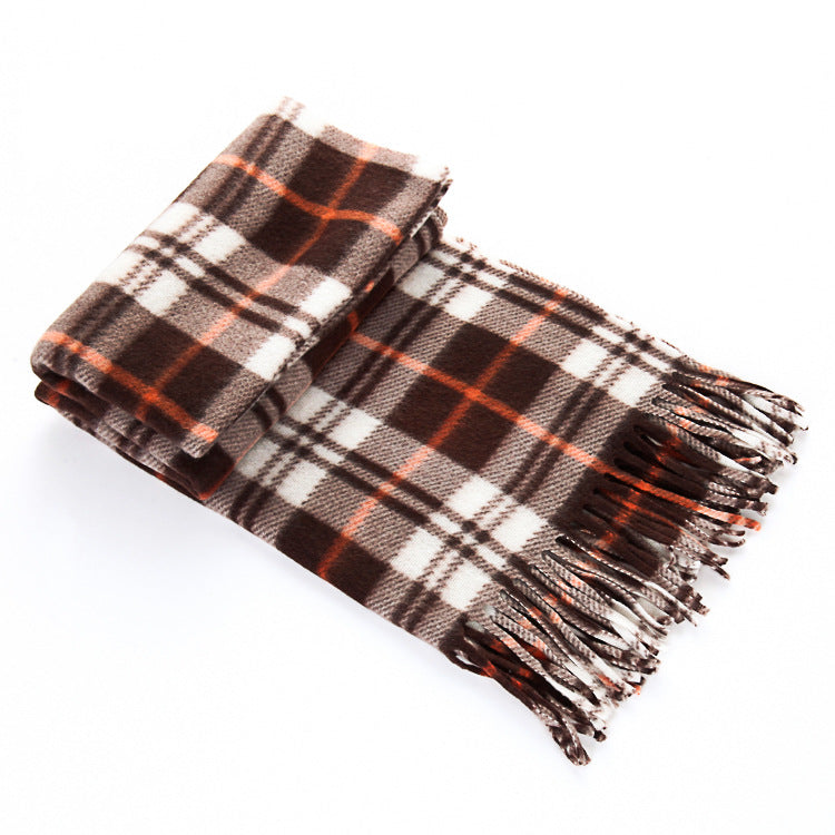 Premium Plaid Thermal Scarf – Unisex British Retro Wrap for Winter