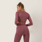 Women’s Seamless Dot Knitted Yoga Set 2-Piece