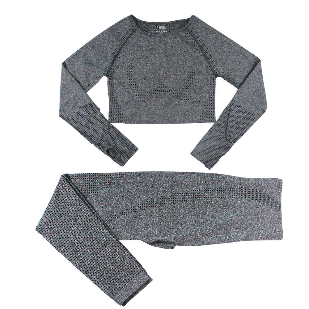 Women’s Seamless Dot Knitted Yoga Set 2-Piece