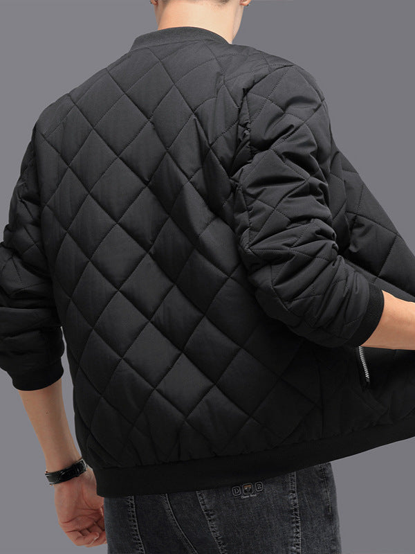 Men's Quilted Bomber Jacket – Lightweight, Windproof Puffer Outerwear
