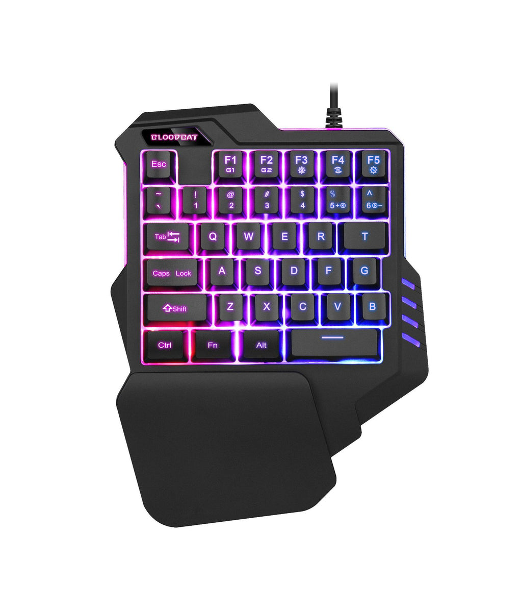 One-Handed Gaming Keyboard – RGB Backlit Ergonomic PC & Mobile Keypad