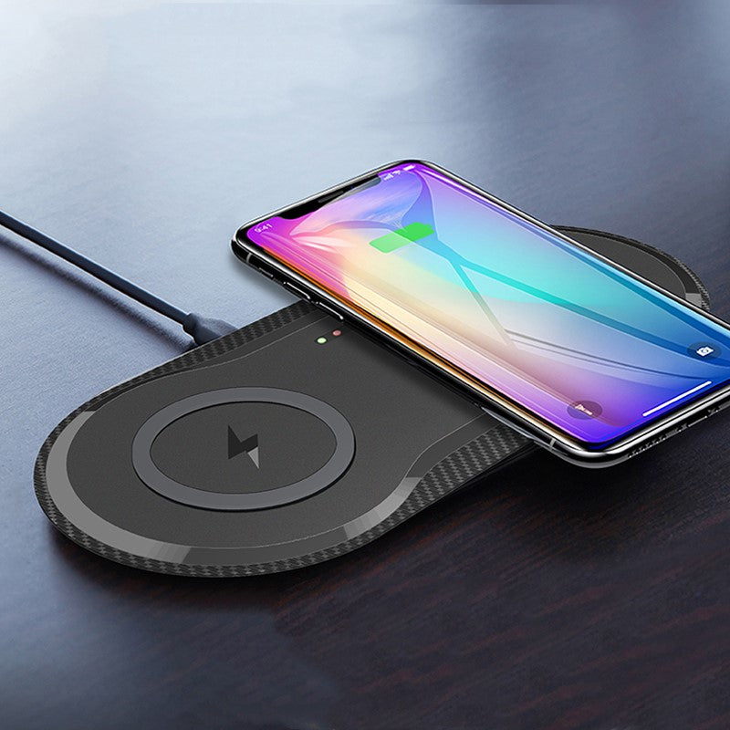 Wireless Dual Mobile Phone Charger – 10W Fast Charging Pad (Qi Compatible) Main image