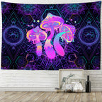 Dream Mushroom” Boho Tapestry Rug | Psychedelic Wall, Beach & Yoga Décor