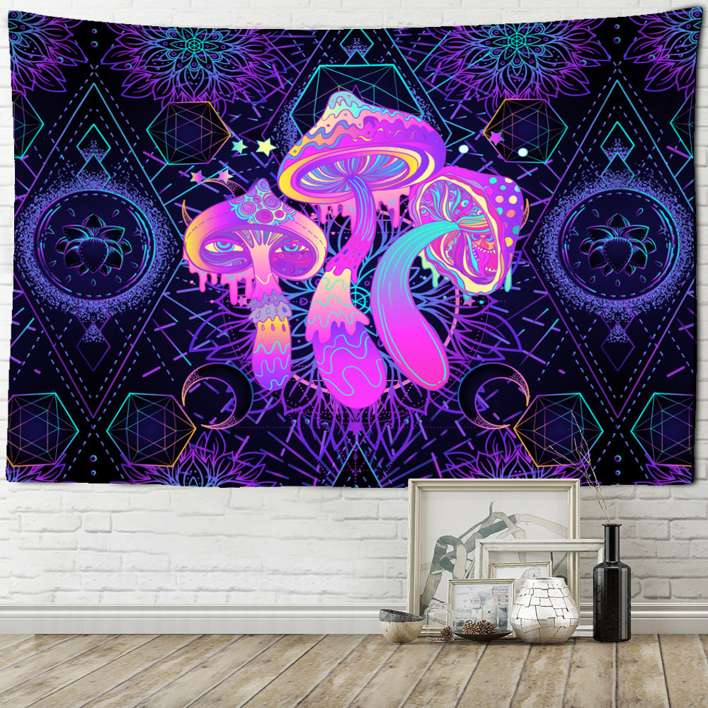 Dream Mushroom” Boho Tapestry Rug | Psychedelic Wall, Beach & Yoga Décor