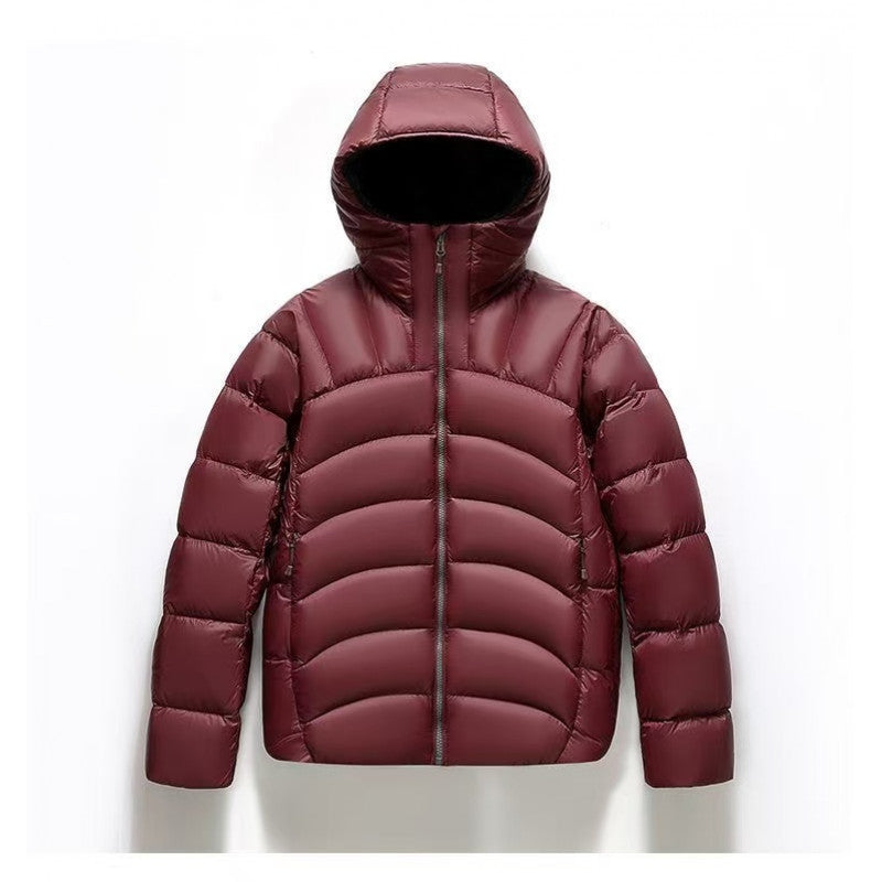 Men’s Hooded Down Jacket | Ribbed Winter Puffer Coat Secondary image