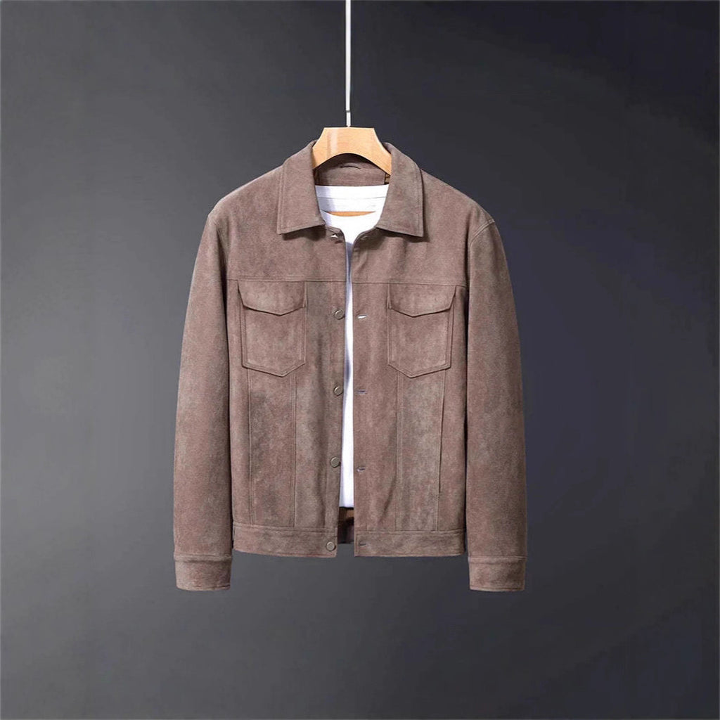 Men’s Deer-Suede Lapel Work Jacket | Winter Outerwear with Classic Style