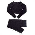 Women’s Seamless Dot Knitted Yoga Set 2-Piece