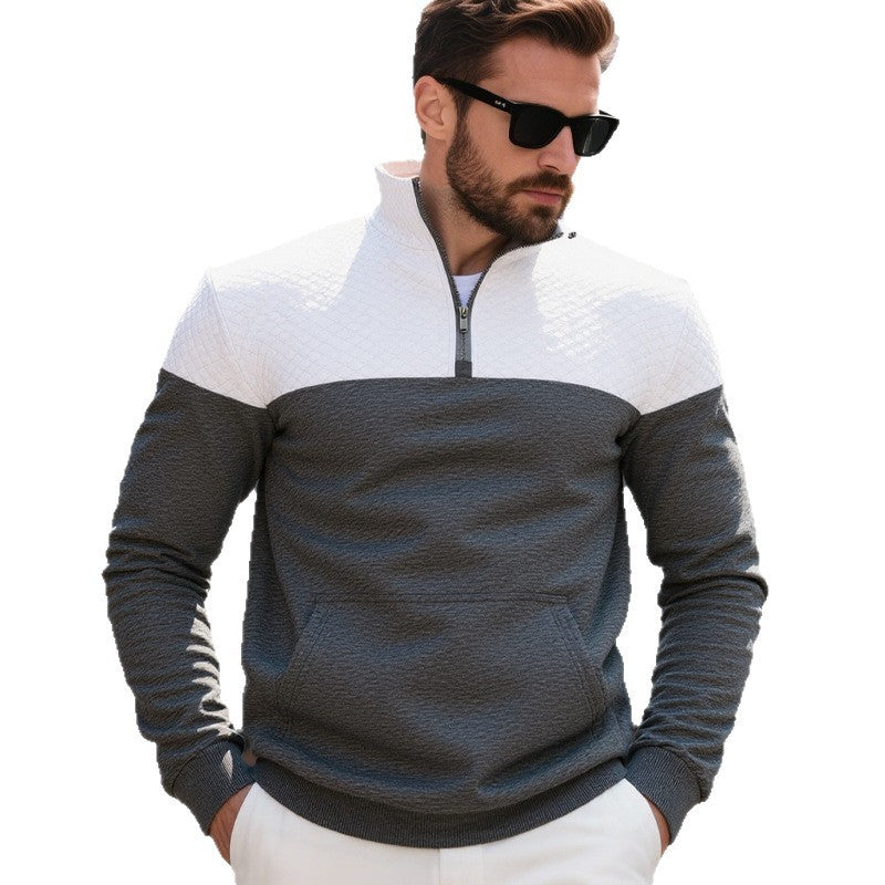 Men’s Fleece-Lined Zip Sweater | Loose Fit, Multicolor