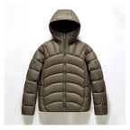 Men’s Hooded Down Jacket | Ribbed Winter Puffer Coat