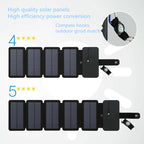Folding Solar Panel Charger – 5V 2.1A USB Output for Hiking & Camping