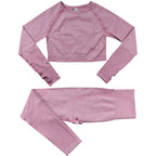 Women’s Seamless Dot Knitted Yoga Set 2-Piece