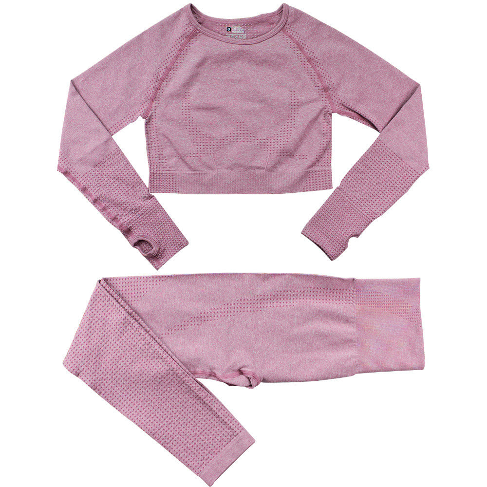 Women’s Seamless Dot Knitted Yoga Set 2-Piece