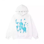 Women’s Graffiti Print Hoodie – Retro Streetwear Pullover | Warm Brushed Casual Hoodie