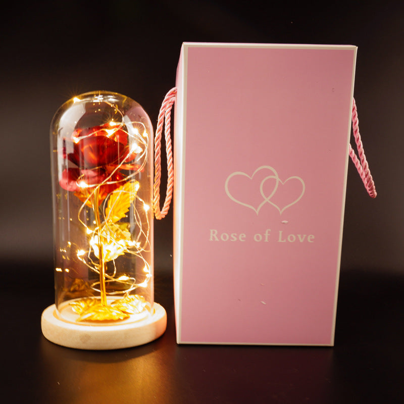 Preserved Gold-Foil Rose in Glass Dome | Luxury Gift for Mother’s Day, Valentine’s & Birthday