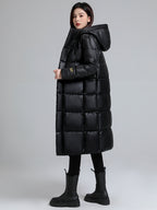 Women’s Long Hooded Self-Heating Graphene Cotton-Padded Jacket | Thermal Winter Outerwear