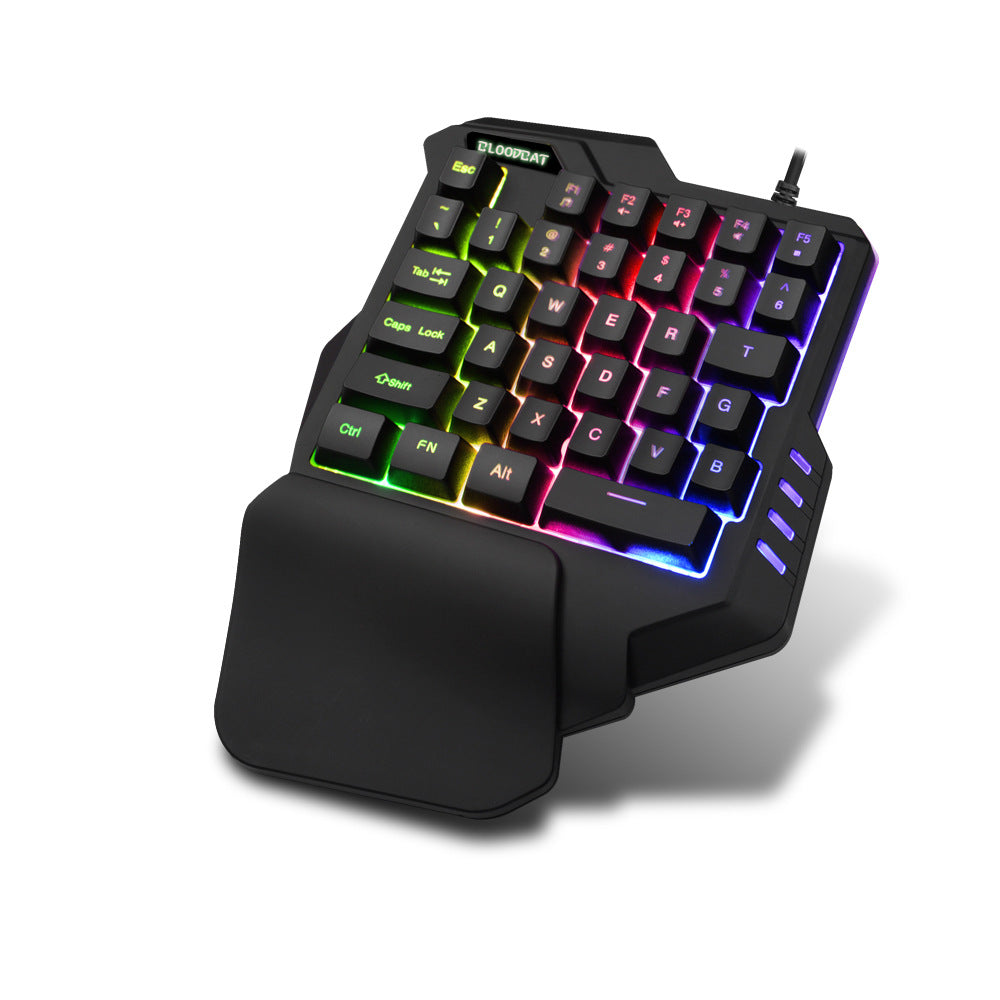 One-Handed Gaming Keyboard – RGB Backlit Ergonomic PC & Mobile Keypad