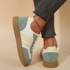 Women’s Retro Sport White Sneakers | Classic Printed Casual Shoes
