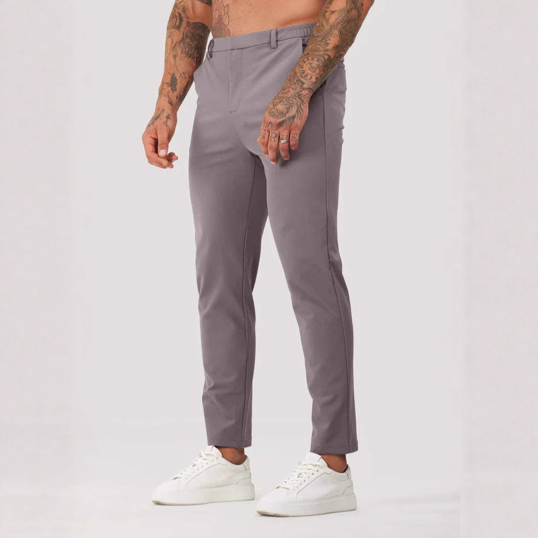 Men’s Solid Color Business Casual Trousers | All-Match