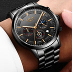 Men's Waterproof Quartz Sports Watch – Chronograph Moon Phase Business Style
