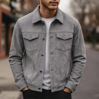 Men’s Deer-Suede Lapel Work Jacket | Winter Outerwear with Classic Style