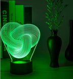 Twist Abstract 3D Night Light – 7 Color Touch/Remote LED Table Lamp