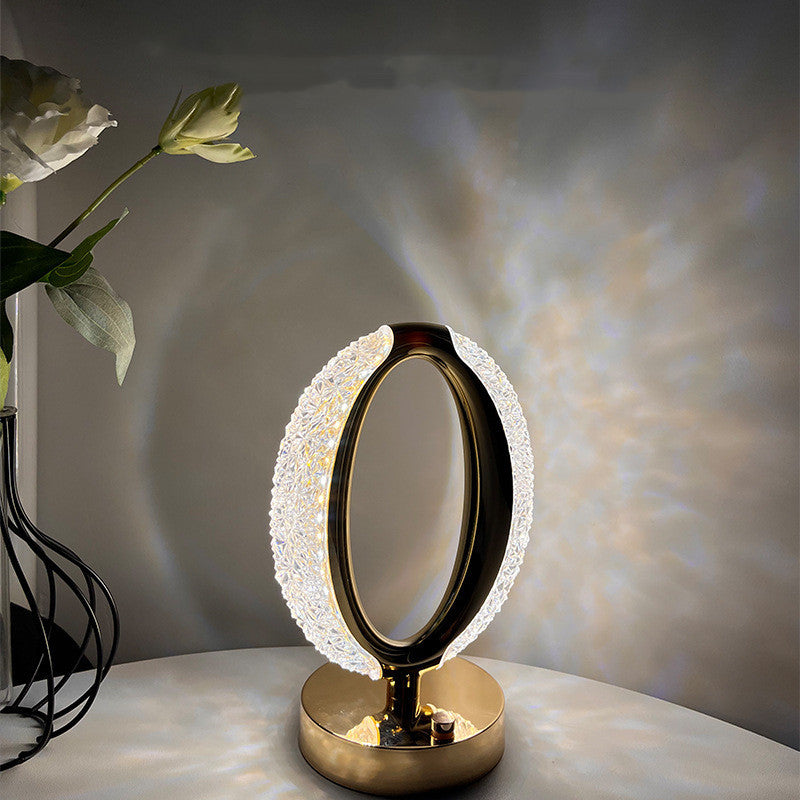 Modern LED Crystal Touch Lamp – Star Light Gold Rechargeable