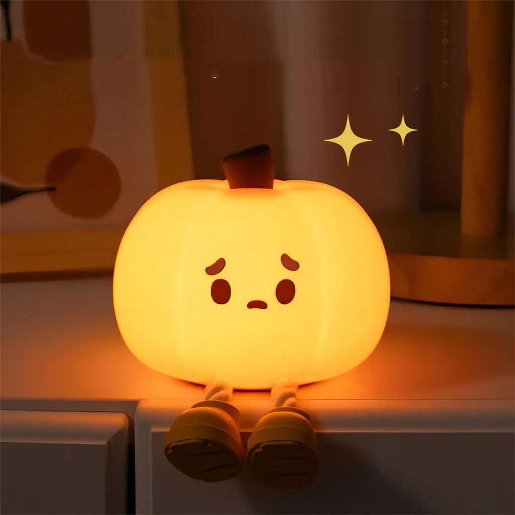 Silicone Pumpkin Night Light | Rechargeable Halloween Bedside Lamp