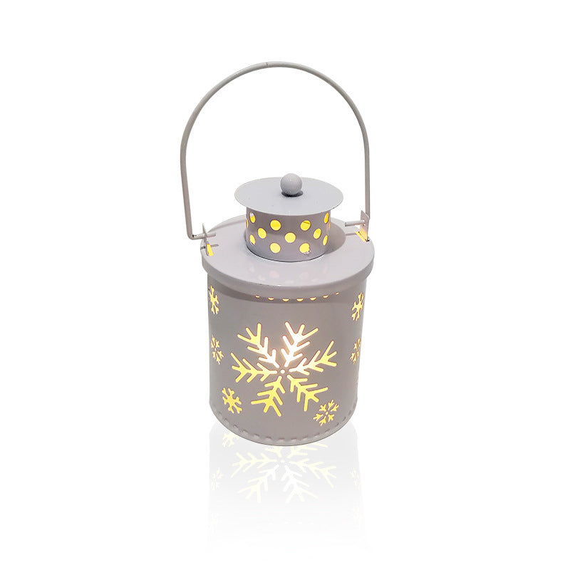 Nordic Christmas LED Lantern – Wrought Iron Small Decorative Candle Light
