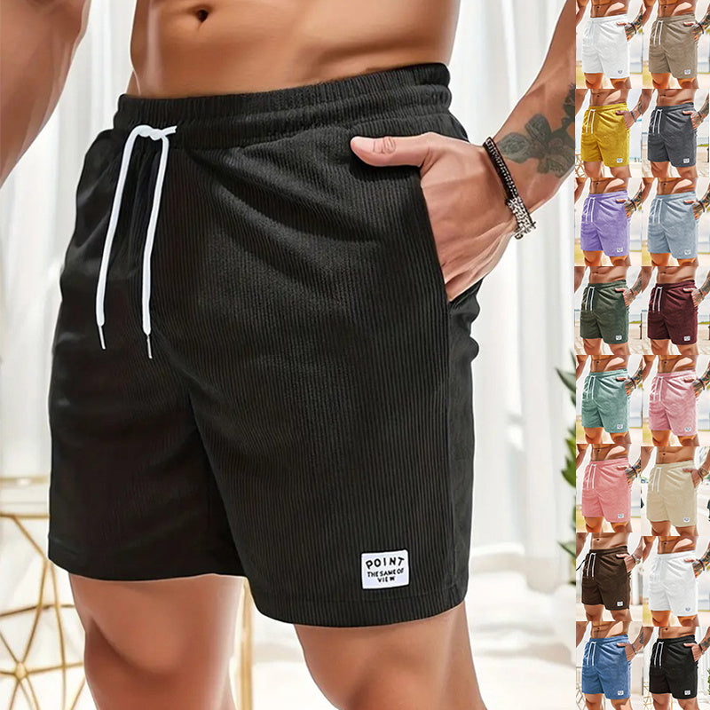 Lace-up Drawstring Shorts Summer Corduroy Sports Short Pants Mens Clothing Hoofdafbeelding
