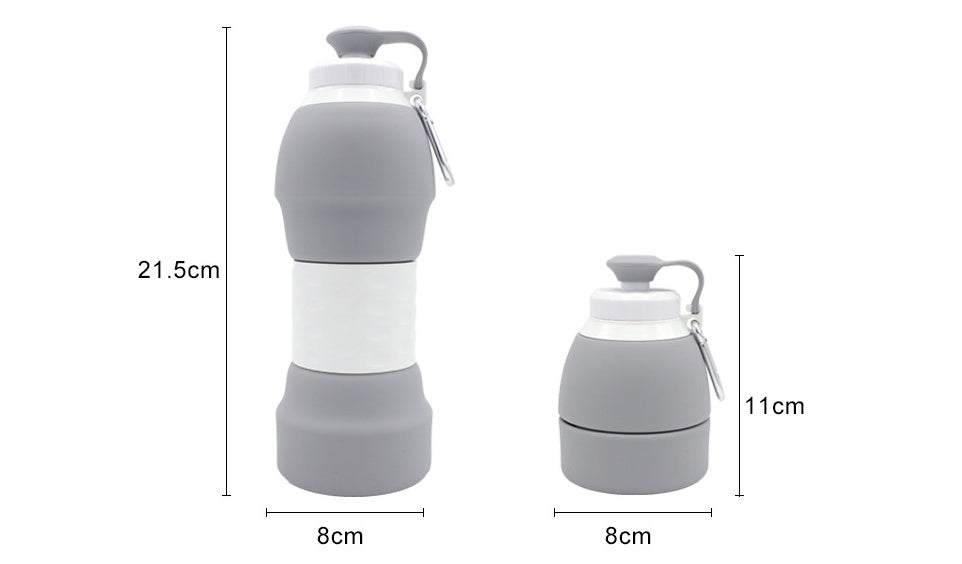 Portable Silicone Folding Water Bottle | 580 ml Travel & Outdoor Bottle
