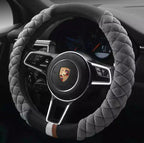 Universal 38 cm Plush Steering Wheel Cover | Winter “Footprint” Car Interior Upgrade
