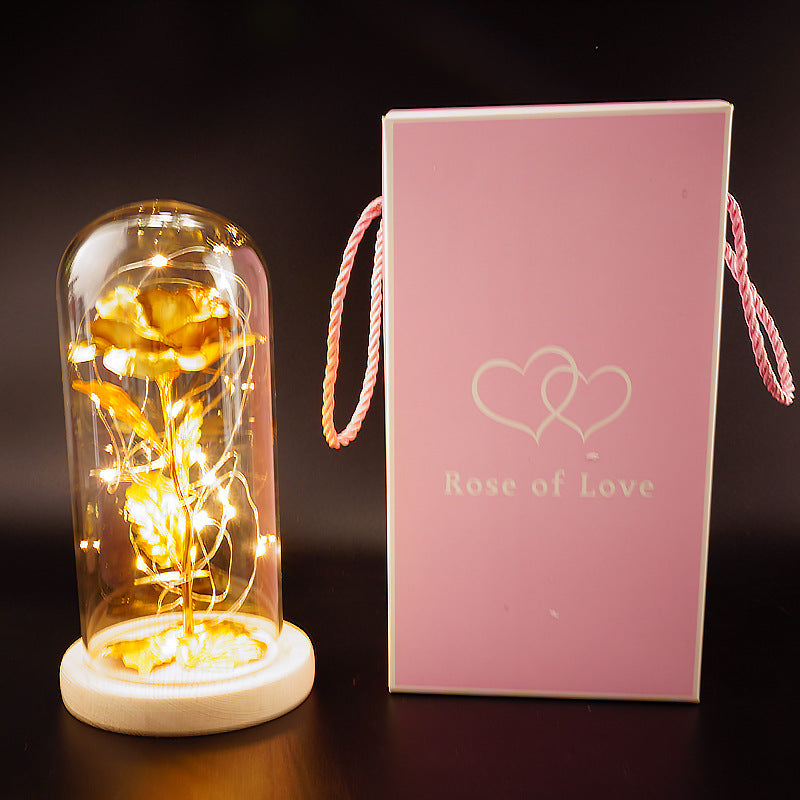 Preserved Gold-Foil Rose in Glass Dome | Luxury Gift for Mother’s Day, Valentine’s & Birthday