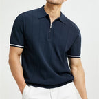 Men’s Zip Polo Shirt | Short-Sleeve Summer Lapel T-Shirt