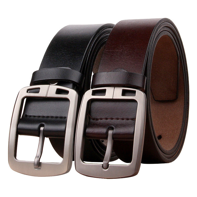 Men’s Retro Cowhide Leather Belt | Vintage Style Hoofdafbeelding