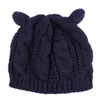 Handmade Knitted Cat Ear Beanie – Winter Warm Unisex Knit Cap