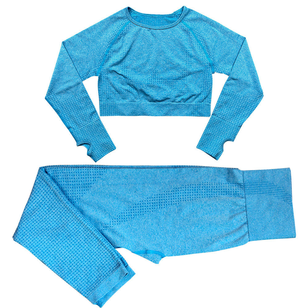Women’s Seamless Dot Knitted Yoga Set 2-Piece