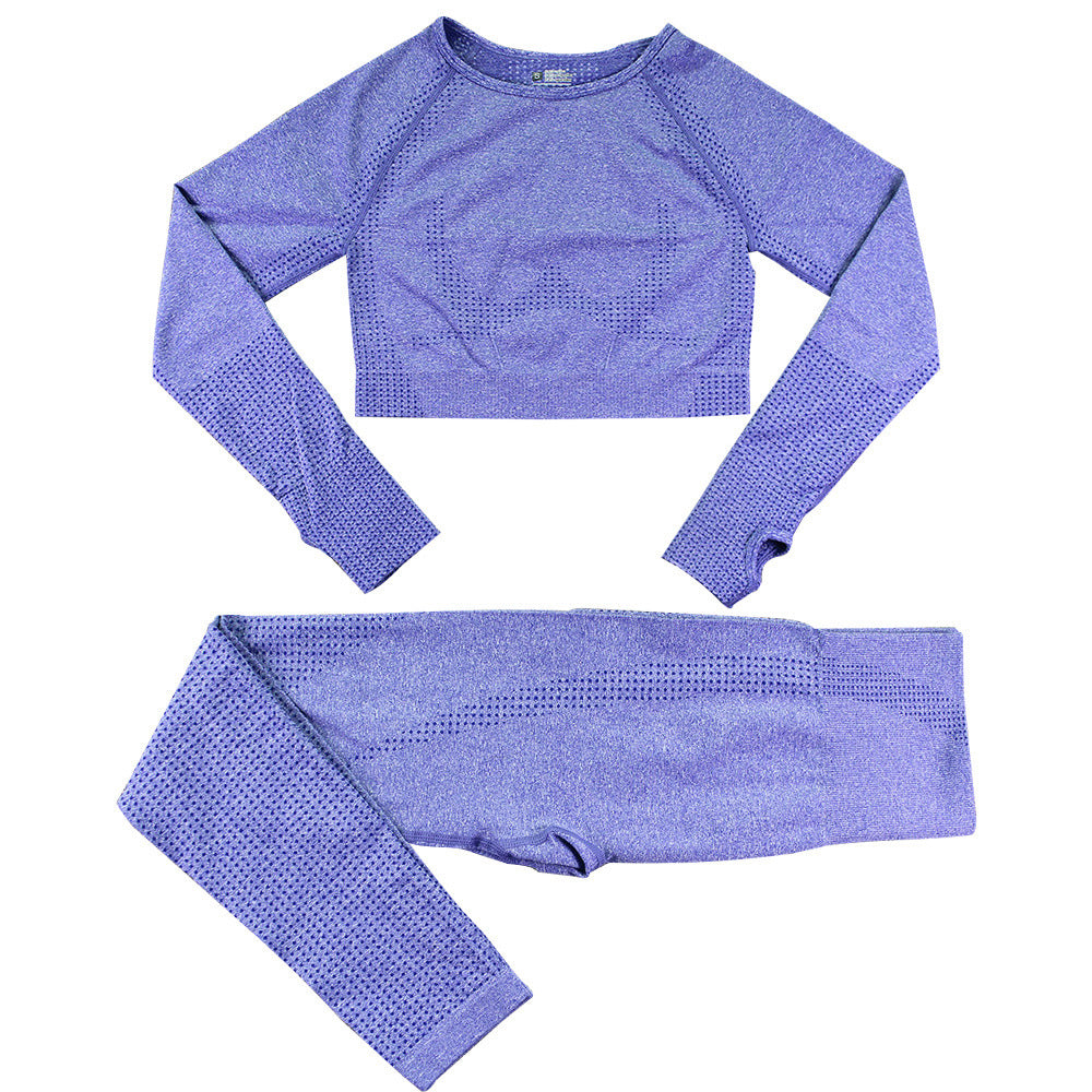 Women’s Seamless Dot Knitted Yoga Set 2-Piece