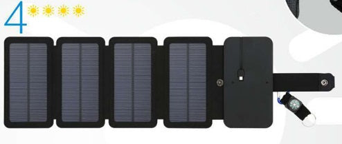 Folding Solar Panel Charger – 5V 2.1A USB Output for Hiking & Camping
