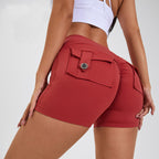 High-Waist Hip-Lifting Shorts with Pockets | Quick-Dry Women’s Fitness Shorts