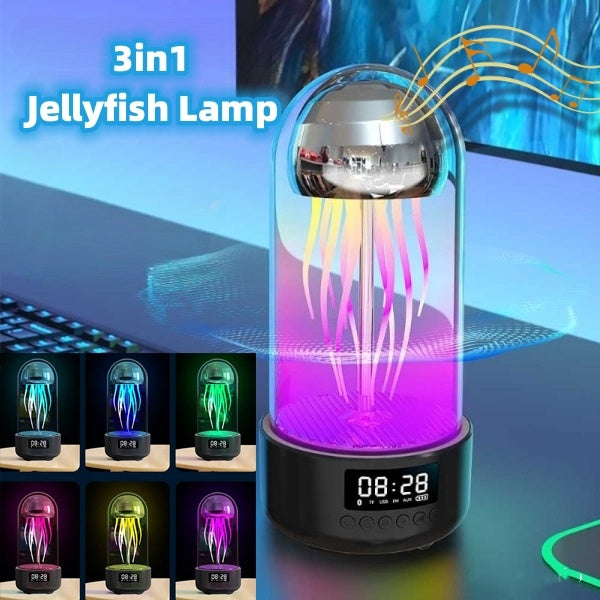 3-in-1 Jellyfish Lamp Clock + Bluetooth Speaker | Colorful Ambient Light Main image