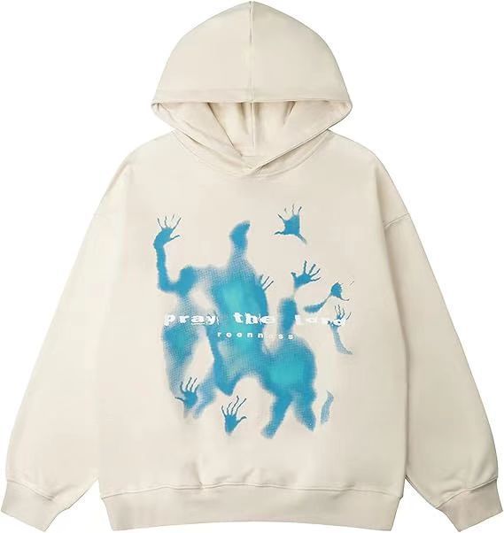 Women’s Graffiti Print Hoodie – Retro Streetwear Pullover | Warm Brushed Casual Hoodie