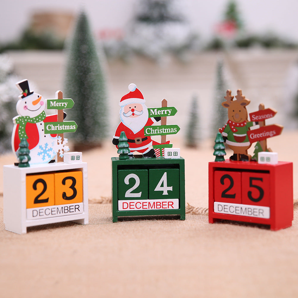 Wooden Christmas Countdown Calendar | Festive Holiday Decorations Main image