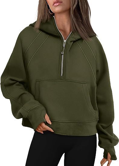 Women’s Zip-Up Hoodie Sweatshirt with Pockets – Loose Fit Sports Pullover