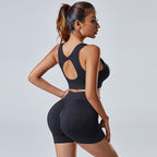 2-Piece Seamless Yoga Set | Women’s High-Waist Shorts & Vest Tracksuit