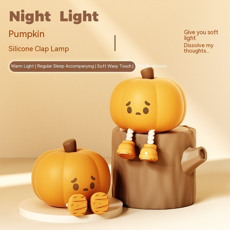 Silicone Pumpkin Night Light | Rechargeable Halloween Bedside Lamp