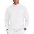 Men’s Round-Neck Long-Sleeve Knit Sweater | Casual Lightweight Pullover